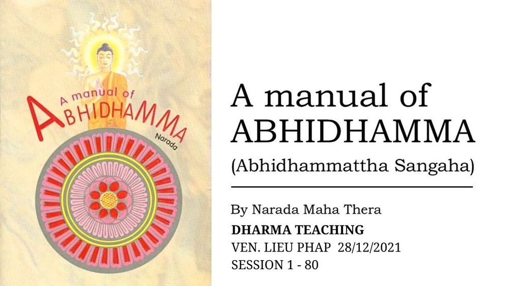 80 BÀI GIẢNG VI DIỆU PHÁP ABHIDHAMMA Pāli-Anh-Việt | NI SƯ LIỄU PHÁP GIẢNG DẠY