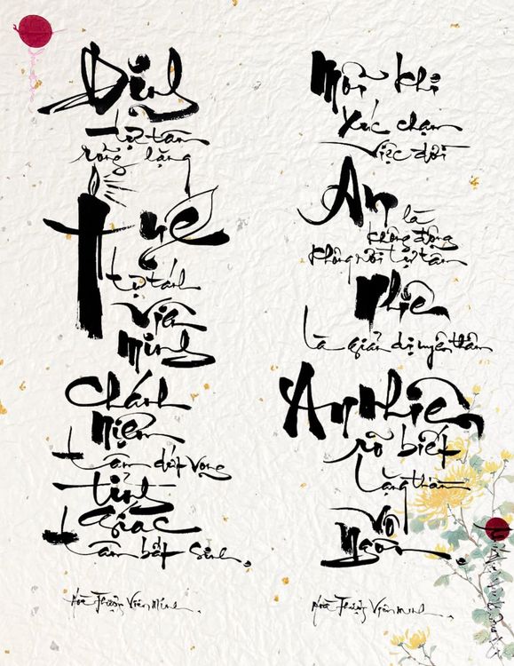 Thư Pháp Khánh Tuế Sư Ông Viên Minh