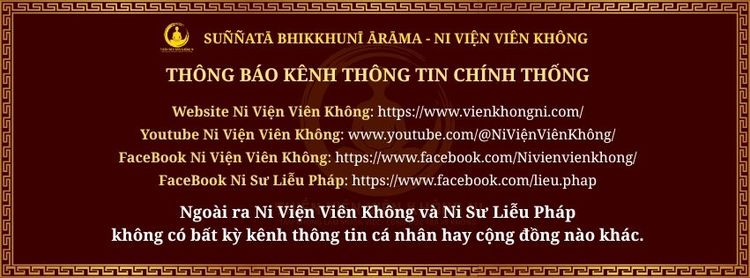 THÔNG TRI CÁC KÊNH THÔNG TIN CHÍNH THỨC CỦA NI VIỆN VIÊN KHÔNG