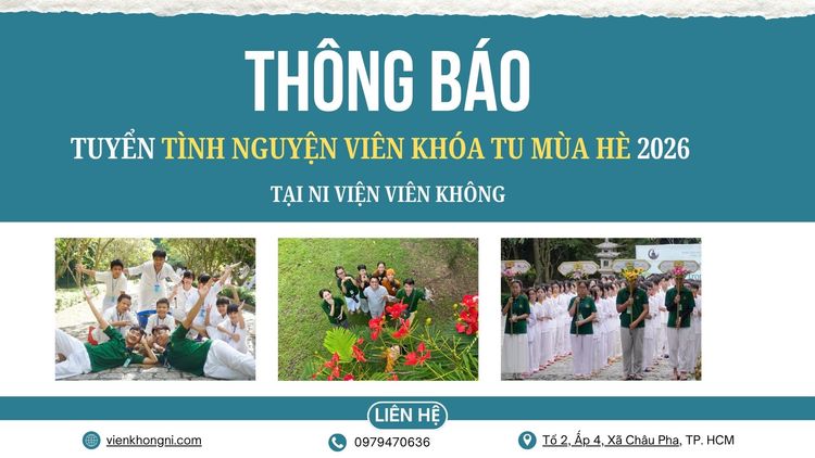THÔNG BÁO TUYỂN TÌNH NGUYỆN VIÊN KHÓA TU MÙA HÈ 2026